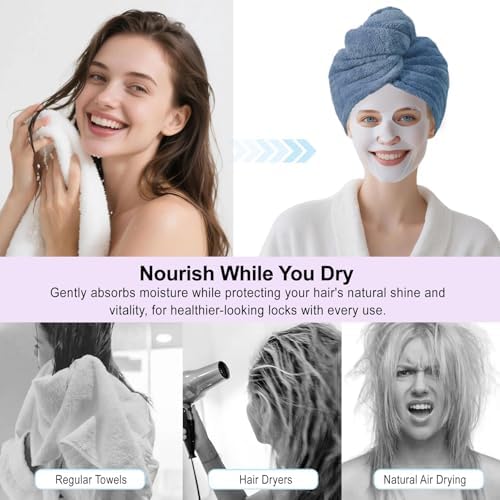 Microfiber Hair Drying Towel Wrap,Hair Turbans Towel for Wet Hair - Image 6