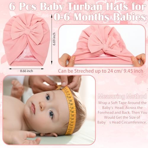 6 Pcs Newborn Satin Bonnet for Infant 0-6 Months - Image 3