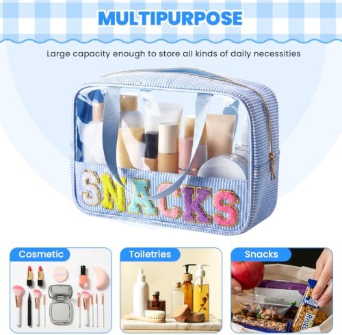 Sanwuta 1 Pcs Clear Seersucker Snacks Bag, Light Blue - Image 2