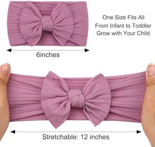 CÉLLOT 10 Colors Super Stretchy Soft Knot Hair Bows Baby Girl Headbands - Image 5
