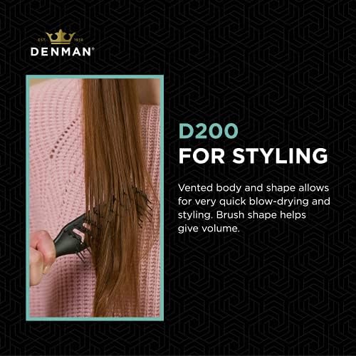 Jack Dean by Denman D200 Flexible Vent Brush for Blow Drying - Styling Hair Brush for Wet Dry Curly Thick Straight Hair - For Women and Men (Black) - Image 4