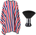 Professional Hair Cutting Cape with Neck Duster Brush, Large Size Salon Barber Cape for Men, Women and Kids(Multicolor Stripes) by YELEGAI