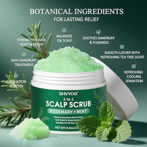 Scalp Scrub, Anti-Dandruff Rosemary Exfoliator Scrub with Scalp Massager - Image 3