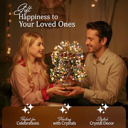 YATSKIA Mix Chakra Tree, Birthday Gifts for Women, Mom & Friends, Handmade Crystal Tree of Life, Boho Room, Shelf & Office Desk Decor, House Warming Gifts - Image 5