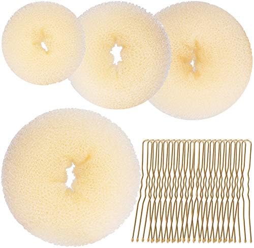 Teenitor 4 Pcs Hair Donut Hair Bun Maker(Extra-large, Large, Medium, Small) with Hair Pins 20 Pcs, Blonde by PERFECTYOURBEAUTY