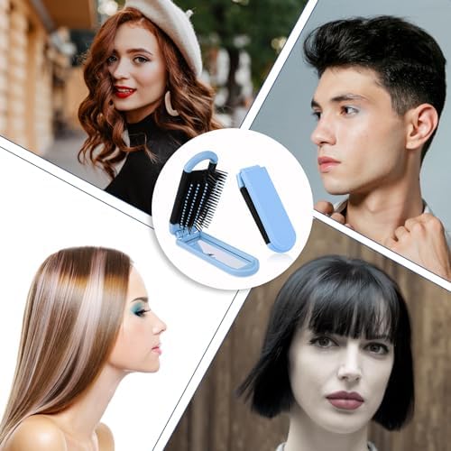 Folding Hair Brush with Mirror, Portable Travel Hairbrush for Women - Image 7