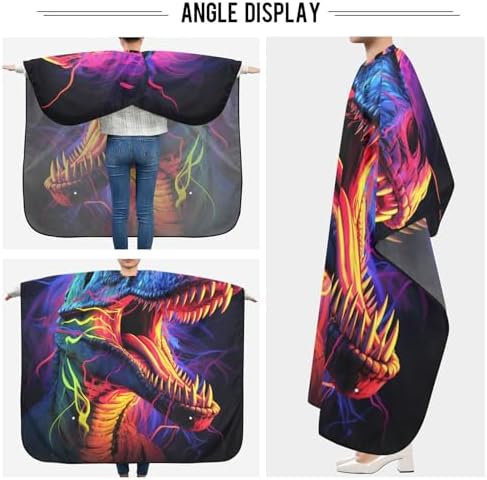 ALAZA Neon Dinosaur Barber Cape for Men Women, Waterproof Haircut Apron Beard Shaving Bib Hair Cutting Cloth 55 x 65 Inch - Image 5