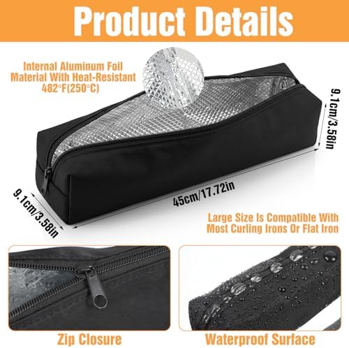 Amabro Heat-Resistant Travel Curling Iron Storage Bag Organizer Case Pouch - Image 4