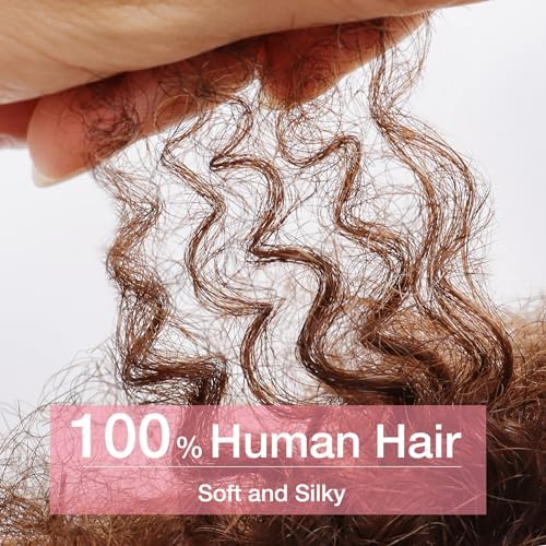 Afro Curly Mannequin Head with 100% Human Hair 10'' Cosmetology Manikin Doll Head for Hairdresser Braiding Practice Hairstyling with Free Clamp Holder-Brown - Image 5