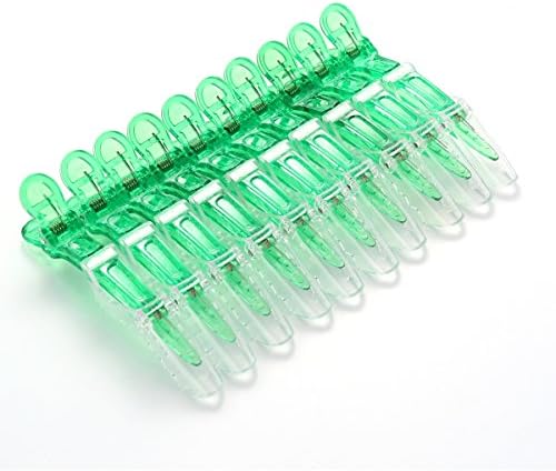 10pcs/set Multicolor Croc Clips Transparent Plastic Hairdresser Clip Hair Styling Sectioning Barrettes Professional Non Slip Alligator Clip Salon DIY Accessories Hairpins (10pcs-Green) - Image 2