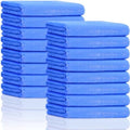 SmoothNovelty 16 Pack Microfiber Bath Towels Bulk, Simple, Royal Blue by SmoothNovelty