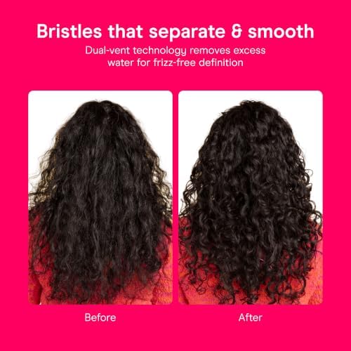 Conair Detangling Hair Brush, Tight Curls & Long Hair, Mixed Bristles - Image 3