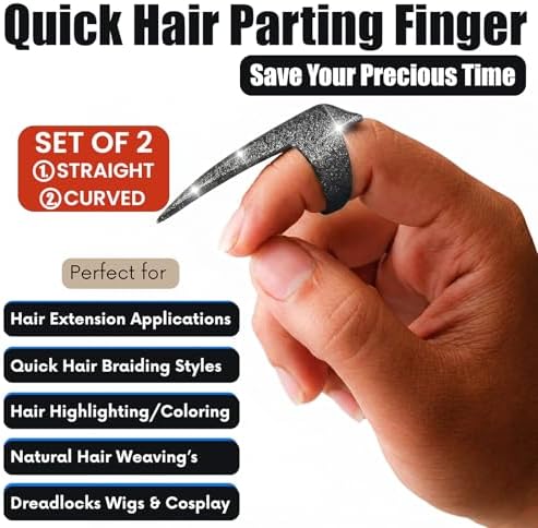 My Hair Tools Hair Parting & Sectioning Ring – Stainless Steel Finger Braiding Pick Tool for Dreadlocks, Wigs, Weaves, Hair Extensions – Quick Install Styling Tool for Salon & Home Use (CPF-30) - Image 2