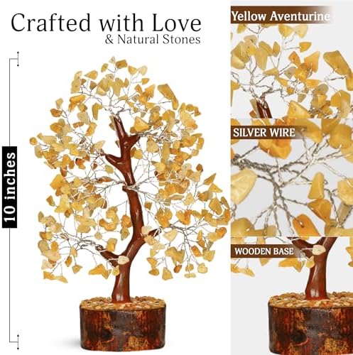 YATSKIA Yellow Aventurine Crystal Tree, Birthday Gifts for Women, Mom & Grandma, Handmade Gem Tree of Life, Boho Home, Room & Office Desk Decor, Thank You Gifts - Image 2