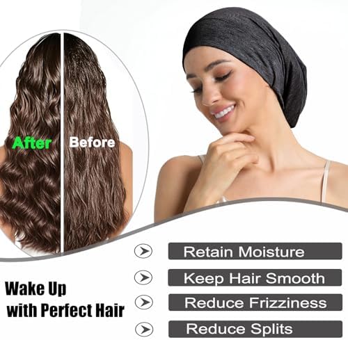 Satin Bonnets for Sleeping Adjustable Silk Lined Bonnet Sleep Cap Hair Wrap - Image 5
