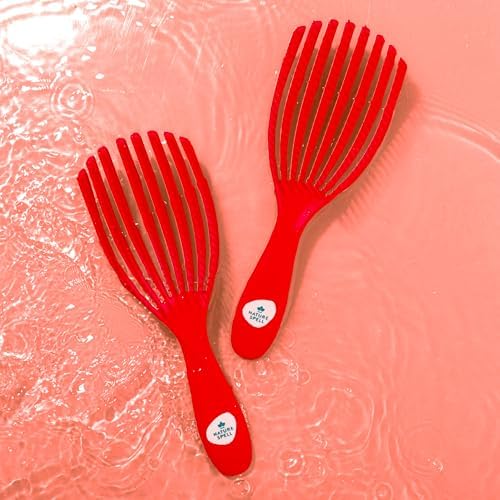 Nature Spell FlexiFlow Detangling Hair Brush, Flexible Strands, Red - Image 6