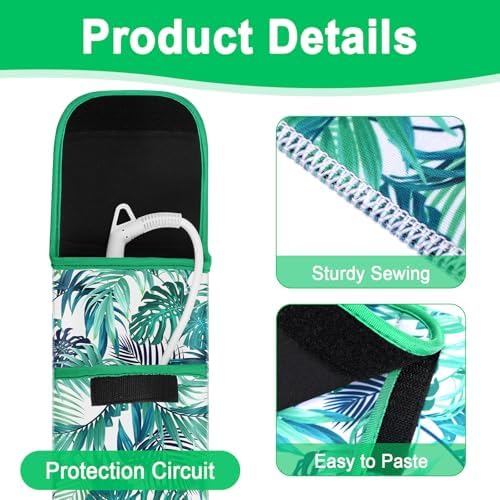 Shappy 2 Pcs Heat Resistant Curling Iron Flat Iron Travel Case,Frond - Image 2