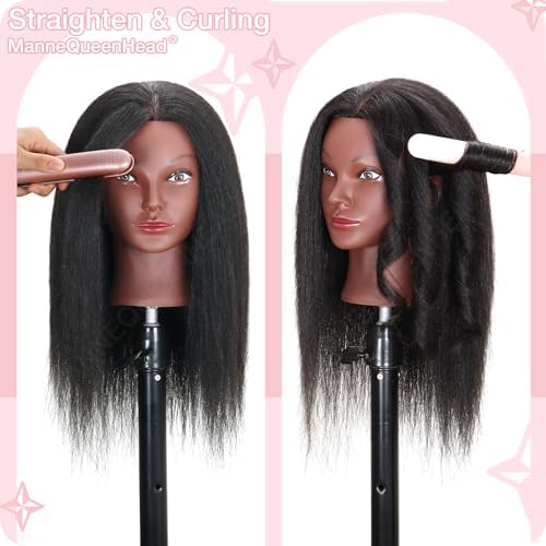 16" Mannequin Head Human Hair for Braiding Styling with stand - Image 5