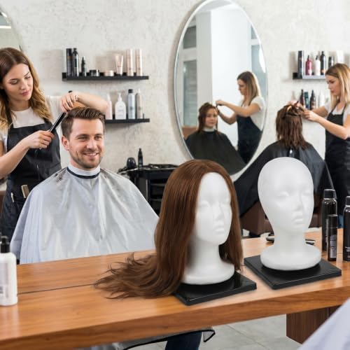 Foam Mannequin Wig Head Stands Hat Display Stand Non Topple Cosmetology Manikin Wig Head Styling Holder Base for Tabletop Display Style Model Salon for Cap Headdress Excluding Model - Image 6