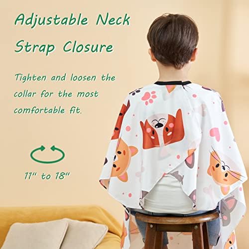 Kids Hair Cutting Cape with Adjustable Neckline 51"x 36" Cartoon - Image 3