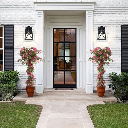5 Feet Artificial Bougainvillea Flowers Trees, Faux Blooming Tree with Black Plastic Pot, Fake Bougainvillea Plants Potted for Decor Indoor or Outdoor Home Office, 2 PCS (63 inch) - Image 4