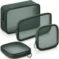 Weewooday 4Pcs Mesh Makeup Bag, Olive Green, Small, Large, Medium, Classic by Weewooday