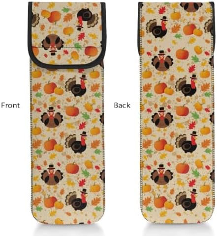 Flashideas Yellow Thanksgiving Turkey Curling Iron Holder Heat Resistant Neoprene Curling Iron Cover Bag with Pocket Curling Iron Organizers and Storage for Hair Straightener, Curling Iron, Flat Iron - Image 3