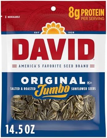DAVID Sunflower Seeds, Original Flavor, 14.5 oz. (Pack of 12) by DAVID
