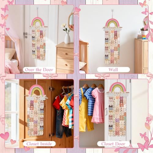Munzong Rainbow Hair Clip Bow Holder, Hair Accessories Organizer 11x26 Inch - Image 5