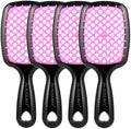 4 Pack Vented Detangling Hair Brush - Detangler Hairbrush with Soft Bristles for Effortless Tangle Free - Ideal for Wet Dry or Curly Damaged Hair for Women Men Kids by Aussumy