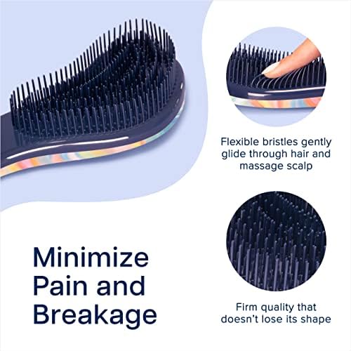 Crave Naturals Glide Thru Detangler Brush Pack of 2 - Curly Hair Brush for Women and Kids - Wet and Dry Comb for Adults - Soft Flexible Bristles for Gentle Use - Pink and Soft Hazy Swirl - Image 3