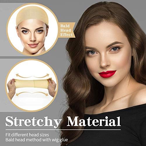 Dreamlover Beige Wig Caps for Women, Natural Skin Tone,12 Pieces - Image 4