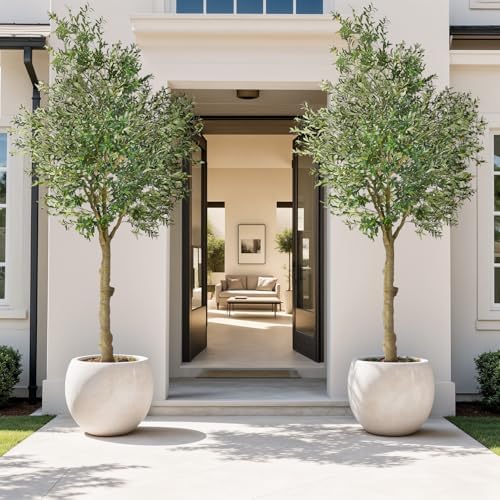 Artificial 10FT Olive Tree Indoor, Tall Faux Olive Tree with White Planter - Image 6