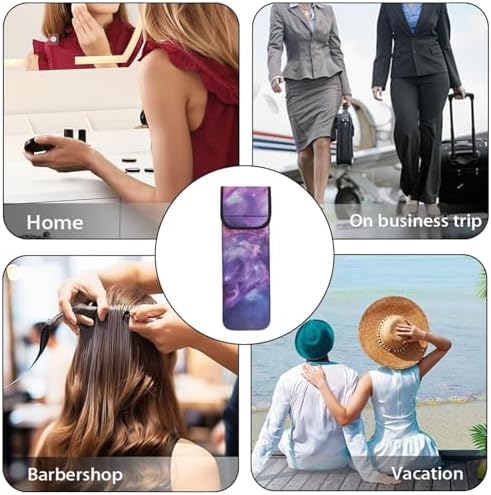 ZOUTAIRONG Curling Iron Holder Neoprene Curling Iron Bag Heat Resistant Hair Dryer and Curling Iron Travel Case for Travel Gym Home Flat Iron Case Green Curling Iron Holder Hot Tools Travel Bag Galaxy - Image 7