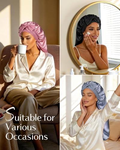 YANIBEST Double Layer Extra Long Bonnet, Adjustable Satin Sleep Bonnet - Image 6