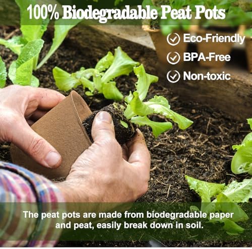 INCIKITI Biodegradable Peat Pots for Seedling - 120 Pack 3.15 inch Biodegradable Plant Seed Starters Kits with 30 Plant Labels, Garden Germination Nursery Pots for Flower Vegetable Seed Germination - Image 3