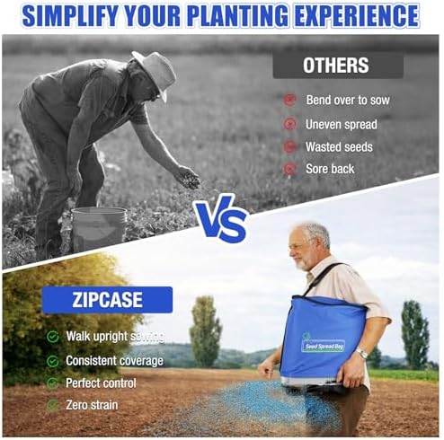 25lb Bag Seed Spreader with Waterproof Bag, Blue - Image 3