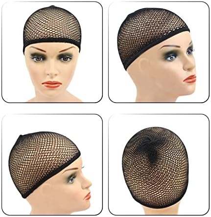 2 Pieces Mesh Wig Caps for Long Hair with Open-end Wig Cap Weaving Wig Cap for Women (Black S） - Image 2