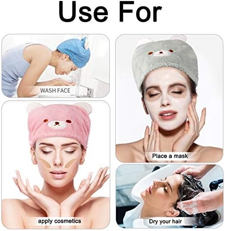 Lamoutor 3Pcs Hair Drying Towel for Kids Girls Soft Absorbent Kids Dry Hair Cap Kids Hair Towel Wrap Head Towel Wraps for Kids - Image 6