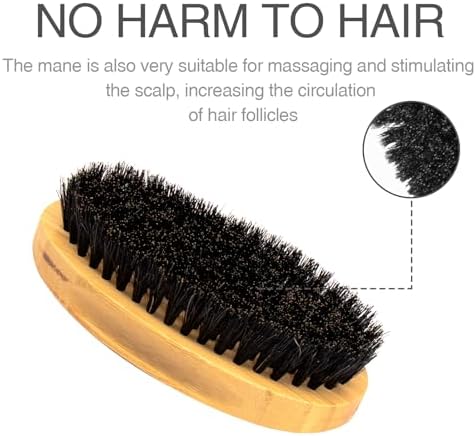 Medium Hard Palm Wave Hair Brushes for Men's Hair Styling, Yellow - Image 3