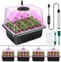 YAUNGEL Seed Starter Tray with Full Spectrum Grow Light Timer, 4-Pack,Black by YAUNGEL
