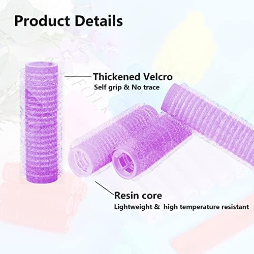 Hair Roller, 24PCS Self Grip Small Hair Curlers Set Nylon, Purple, Pro Salon Hairdressing Curler DIY Curly Hairstyle Hair Rollers Tools Rat Tail Comb for Women Medium Short Hair - Image 3