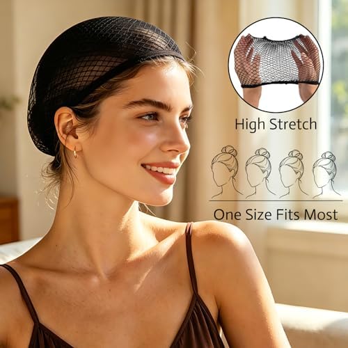 MEEZY 6 Pcs Black Mesh Wig Caps for Women, Closed-End Fishnet Wig Cap Bulk Liner Weaving Hair Net for Women Men Halloween Cosplay Costume Dating Concerts Bachelorette Party - Image 4