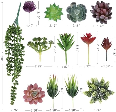 CEWOR 14pcs Fake Succulents Unpotted Realistic Textured Succulent Plants Mini Artificial Succulent Plants Faux, Premium Decor for DIY Crafting Home Floral Wall Garden Arrangement Office Decoration - Image 2
