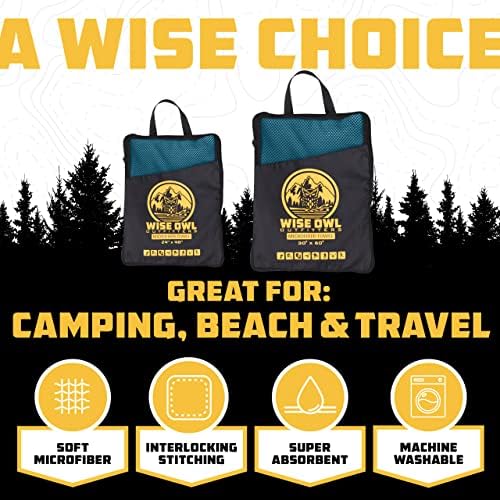 Wise Owl Outfitters Microfiber Camping Towel - Quick Dry Towel for Travel, Backpacking, Hiking, Beach, Gym & Yoga - Compact, Fast Drying & Lightweight - Image 2