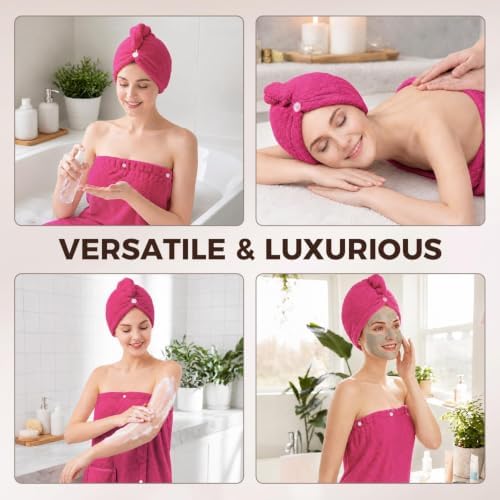 Oversized Bath Towel Wrap for Women with Plus Size Hair Dry Towel Set - Image 6
