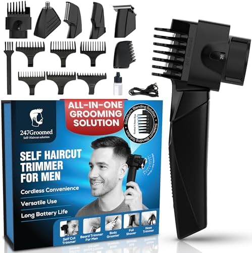 247 Groomed Self Haircut Trimmer for Men, Electric Hair Grooming Kit by 247Groomed