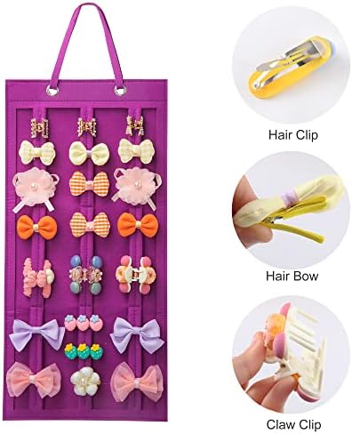 SMUK Hanging Hair Claw Clip Organizer - Large & Small Claw Clip Storage Display for Thick Hair, On Wall, Door, Wardrobe - Image 3