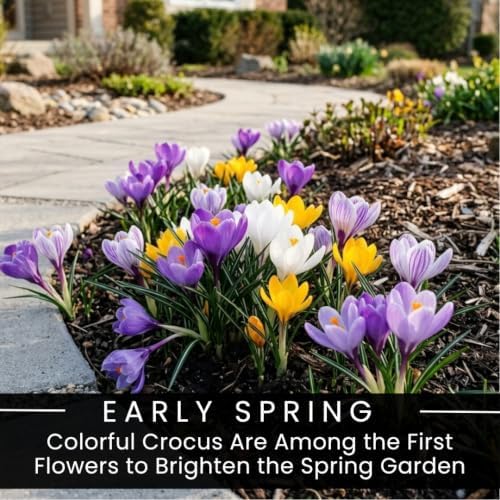 50 Colorful Crocus Bulbs | Mixed Early Spring Flowers for Gardens & Borders - Image 3