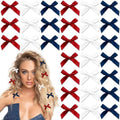 30PCS Red & Blue Mini Hair Bows - Satin Alligator Clips for Women & Girls - Patriotic American Flag Party Hair Accessories by YAEISM